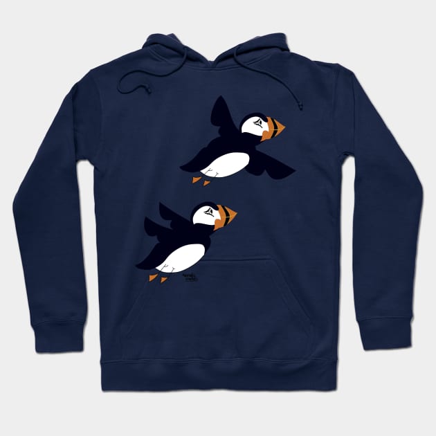 Arctic Animal - Puffins Hoodie by Aurealis